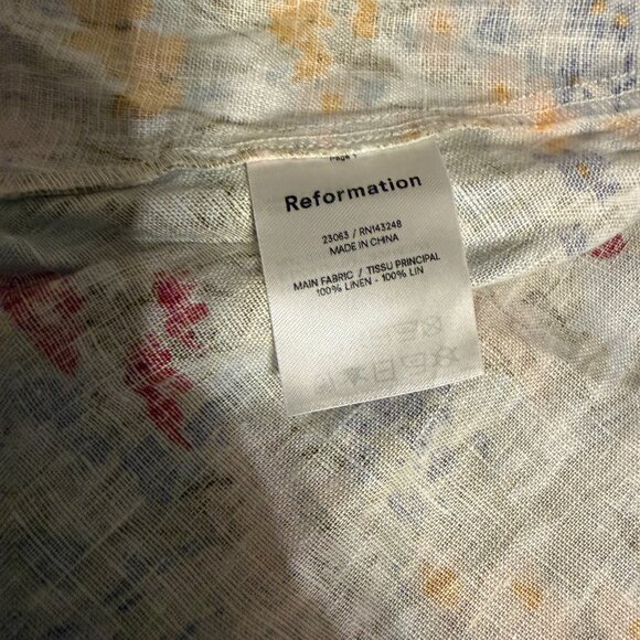 NEW Reformation Amethyst Linen Midi Dress in Countryside Sz 2 Cottagecore Chic - Picture 7 of 16